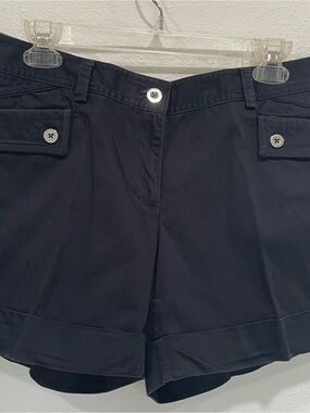 White House Black Market Black Tailored Button-Front Shorts